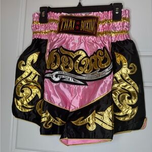 Pink and Black Thai Boxing Women's Shorts